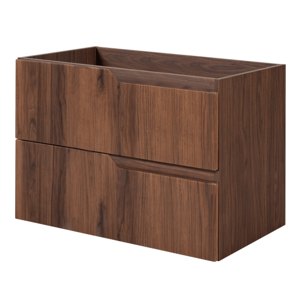 Wisząca Nowoczesna Szafka 80 cm z Blatem do Łazienki Pod Umywalkę Dąb Orzech MODERN