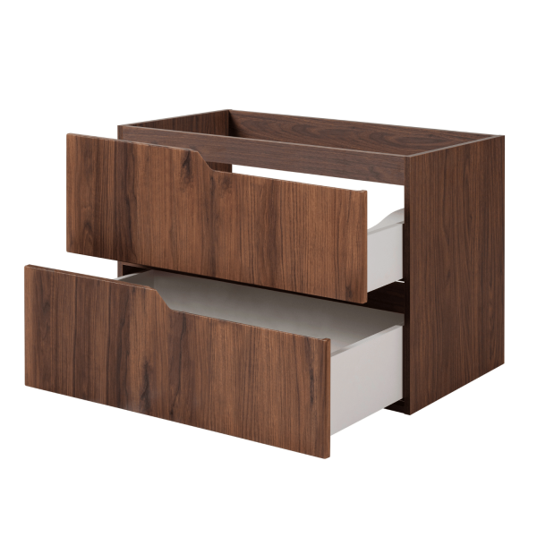 Wisząca Nowoczesna Szafka 80 cm z Blatem do Łazienki Pod Umywalkę Dąb Orzech MODERN