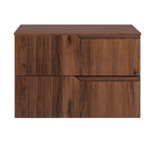 Wisząca Nowoczesna Szafka 80 cm z Blatem do Łazienki Pod Umywalkę Dąb Orzech MODERN