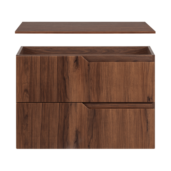 Wisząca Nowoczesna Szafka 80 cm z Blatem do Łazienki Pod Umywalkę Dąb Orzech MODERN