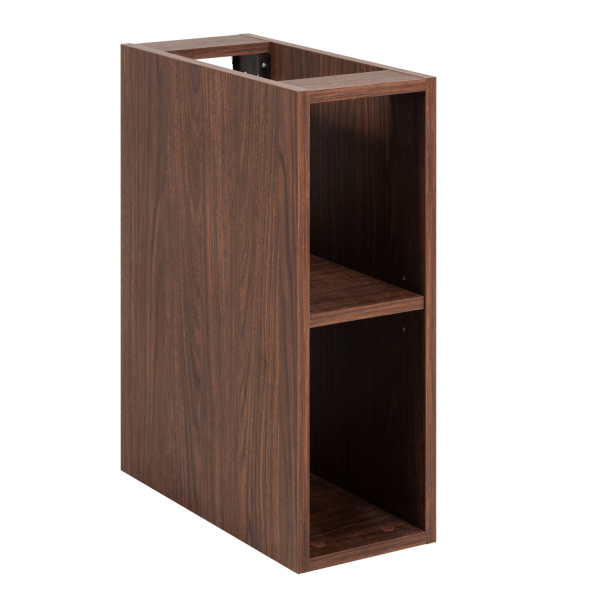 Nowoczesny Elegancki Zestaw 120 cm pod Umywalkę do Łazienki Szafka z Blatem i Regałami Dąb Orzech MODERN