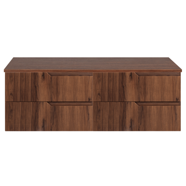 Elegancki Zestaw 160 cm Łazienkowy pod Umywalkę Dwie Szafki z Blatem Dąb Orzech MODERN