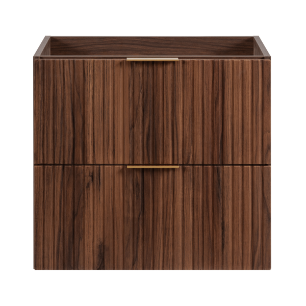 Elegancka Nowoczesna Szafka pod Umywalkę 60 cm Ryflowana Dąb Orzech FLOW