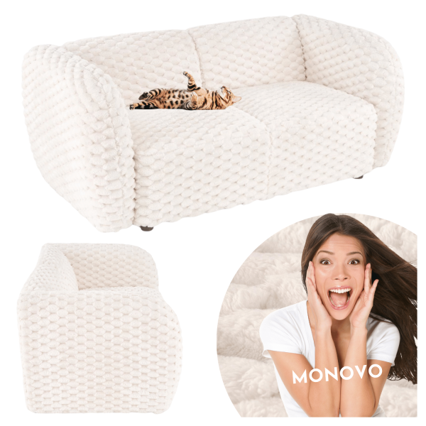 Nowoczesna Miękka Sofa Dwuosobowa do Salonu Skandynawska Kremowy MALTA Halmar