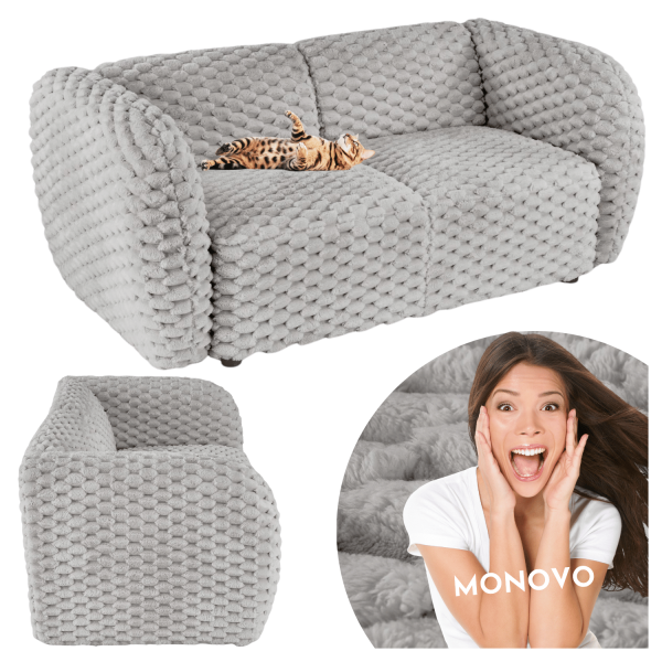 Nowoczesna Miękka Sofa Dwuosobowa do Salonu Skandynawska Popielaty MALTA Halmar