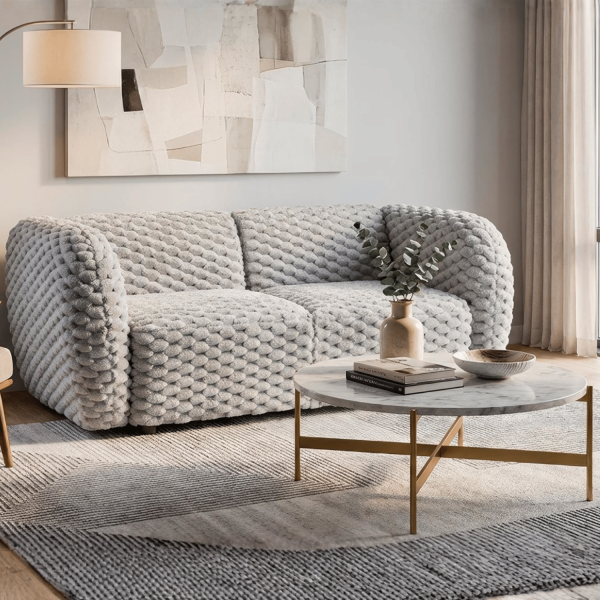 Nowoczesna Miękka Sofa Dwuosobowa do Salonu Skandynawska Popielaty MALTA Halmar