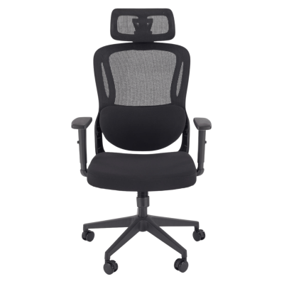 Ergonomiczny Fotel Gabinetowy Funkcja MULTIBLOCK do Biura Komputera Czarny Siatka MATEUS Halmar