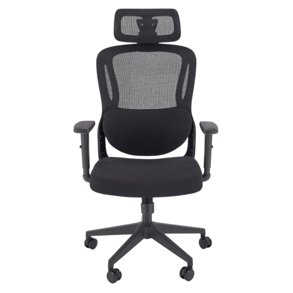 Ergonomiczny Fotel Gabinetowy Funkcja MULTIBLOCK do Biura Komputera Czarny Siatka MATEUS Halmar