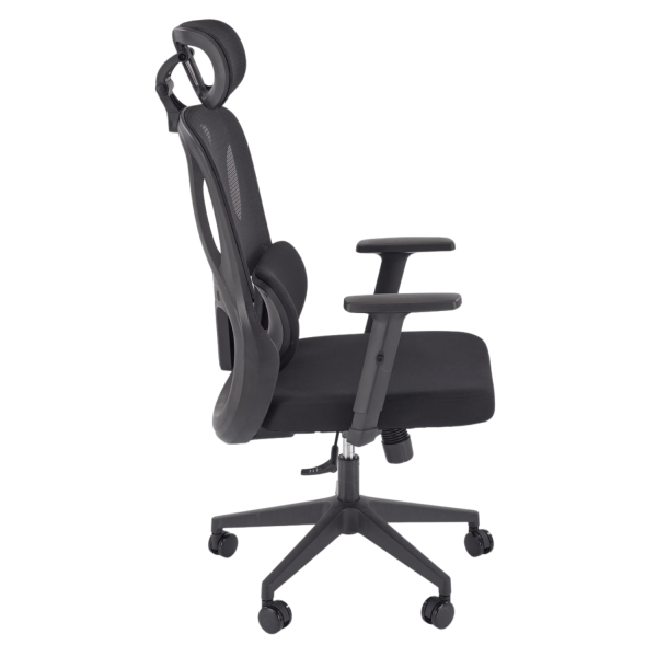 Ergonomiczny Fotel Gabinetowy Funkcja MULTIBLOCK do Biura Komputera Czarny Siatka MATEUS Halmar