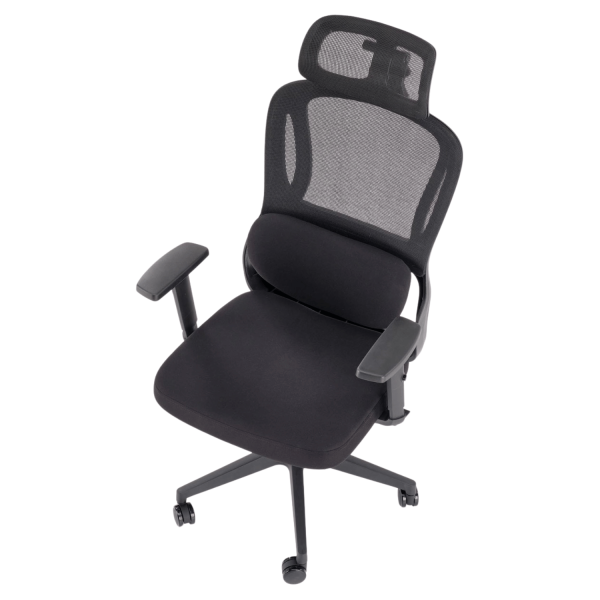 Ergonomiczny Fotel Gabinetowy Funkcja MULTIBLOCK do Biura Komputera Czarny Siatka MATEUS Halmar