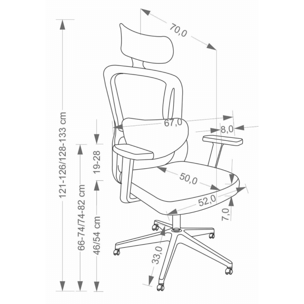 Ergonomiczny Fotel Gabinetowy Funkcja MULTIBLOCK do Biura Komputera Czarny Siatka MATEUS Halmar