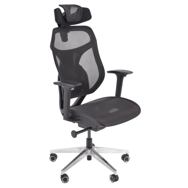 Ergonomiczny Fotel Gabinetowy Mechanizm Synchroniczny do Biura Siatka Czarny OTIS Halmar