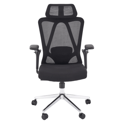Ergonomiczny Fotel Gabinetowy z Funkcją MULTIBLOCK do Biura Czarny Siatka RUFINO Halmar