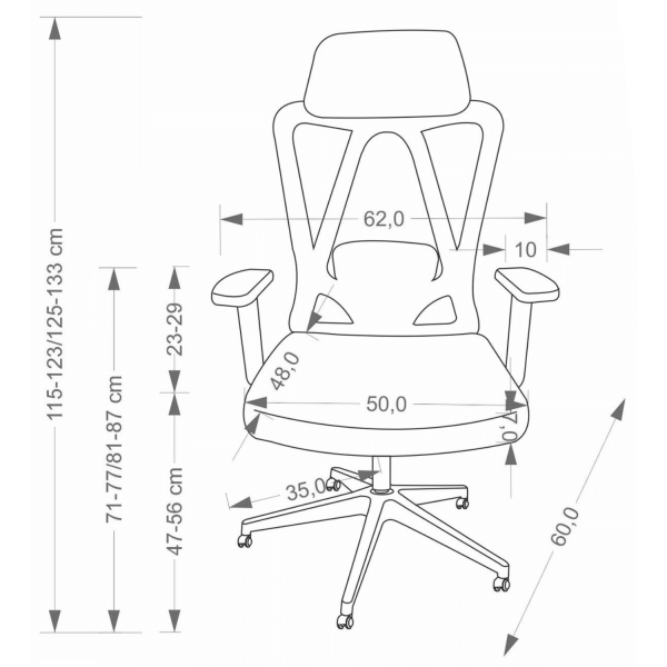 Ergonomiczny Fotel Gabinetowy z Funkcją MULTIBLOCK do Biura Czarny Siatka RUFINO Halmar