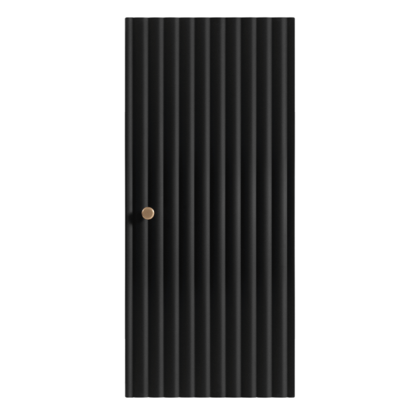 Półsłupek 68 cm Wiszący Łazienkowy Elegancki Ryflowany Nowoczesny Czarny BELLO