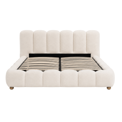 Nowoczesne Łóżko 160x200 do Sypialni Glamour Kremowy Boucle BRISA Halmar