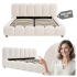 Nowoczesne Łóżko 160x200 do Sypialni Glamour Kremowy Boucle BRISA Halmar