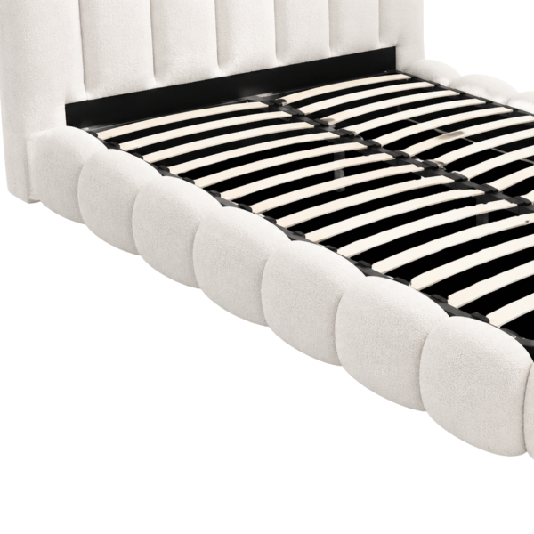 Nowoczesne Łóżko 160x200 do Sypialni Glamour Kremowy Boucle BRISA Halmar