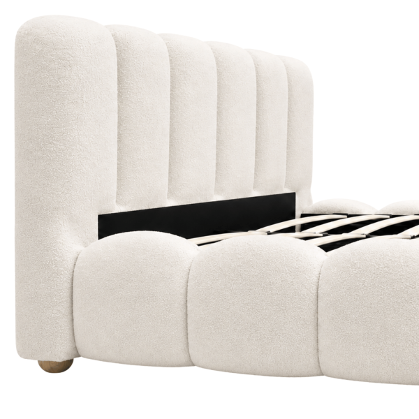 Nowoczesne Łóżko 160x200 do Sypialni Glamour Kremowy Boucle BRISA Halmar