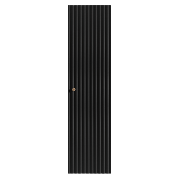 Słupek 136 cm Łazienkowy Wiszący Elegancki z Półkami Ryflowany Nowoczesny Czarny BELLO