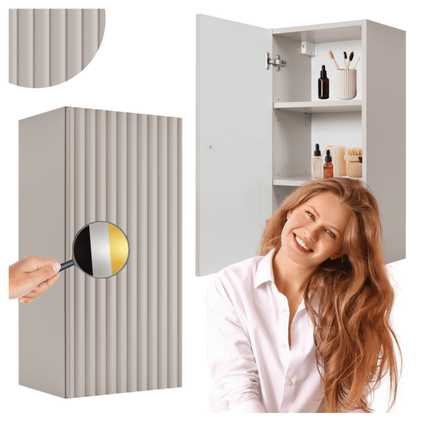 Nowoczesny Półsłupek 68 cm Wiszący Łazienkowy Elegancki Ryflowany Kaszmir BELLO