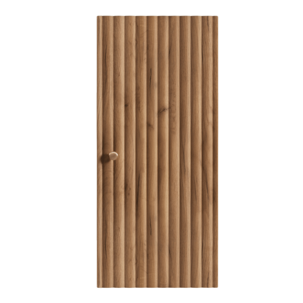 Półsłupek Łazienkowy 68 cm Wiszący Elegancki Ryflowany Nowoczesny Dąb Craft Złoty BELLO