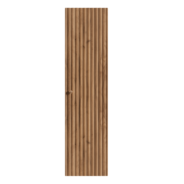 Słupek 136 cm Łazienkowy Elegancki Wiszący z Półkami Ryflowany Nowoczesny Dąb Craft Złoty BELLO