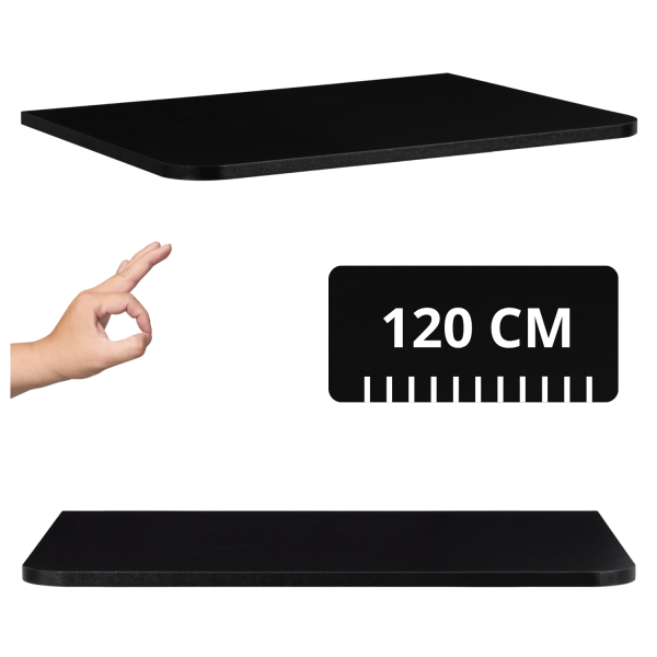 Matowy Czarny Blat Łazienkowy Pod Umywalkę 120 cm LINEA