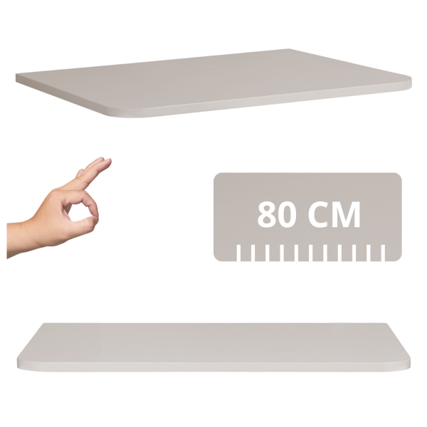 Beżowy Blat Pod Umywalkę 80 cm Łazienkowy Matowy Kaszmir LINEA