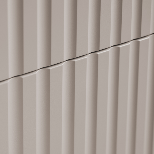 Beżowa Szafka 80 cm pod Umywalkę Łazienkowa Nowoczesna Wisząca Ryflowana Elegancka Kaszmir LINEA