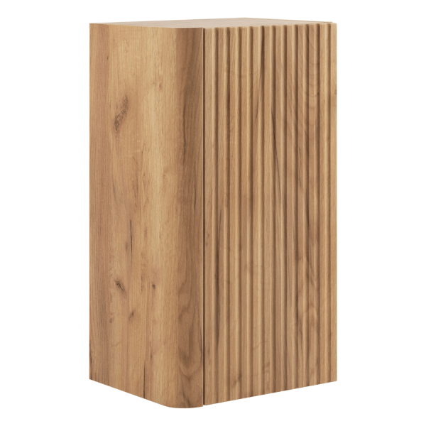Wiszący Półsłupek Łazienkowy 68 cm Elegancki Ryflowany Nowoczesny Dąb Craft Złoty LINEA