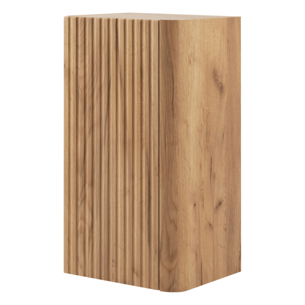 Wiszący Półsłupek Łazienkowy 68 cm Elegancki Ryflowany Nowoczesny Dąb Craft Złoty LINEA