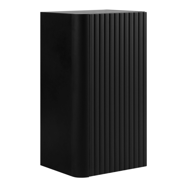 Nowoczesny Wiszący Półsłupek Łazienkowy 68 cm Elegancki Ryflowany Czarny LINEA