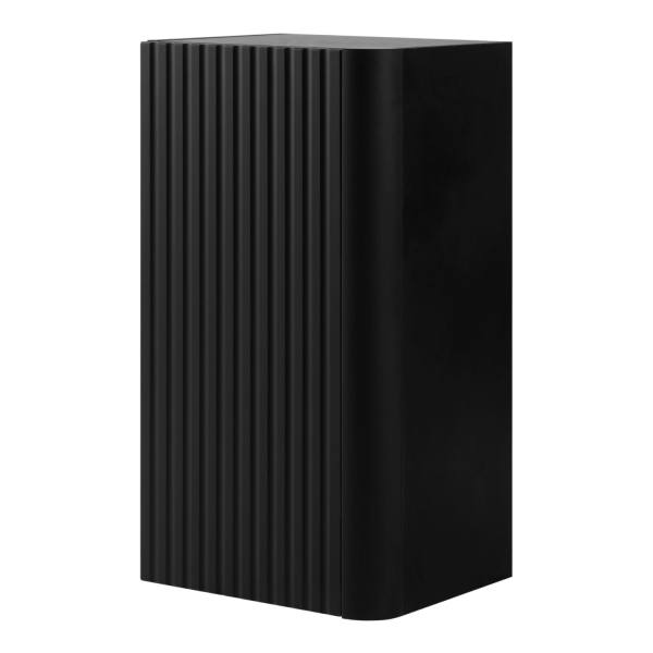 Nowoczesny Wiszący Półsłupek Łazienkowy 68 cm Elegancki Ryflowany Czarny LINEA