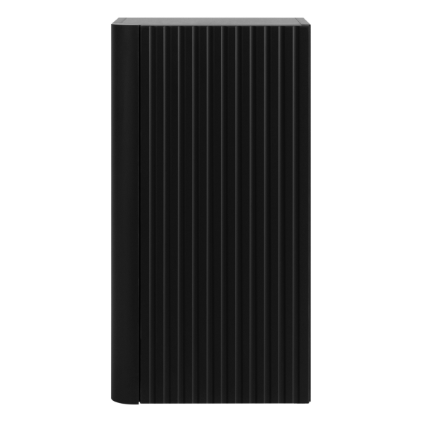 Nowoczesny Wiszący Półsłupek Łazienkowy 68 cm Elegancki Ryflowany Czarny LINEA