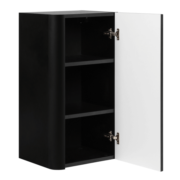 Nowoczesny Wiszący Półsłupek Łazienkowy 68 cm Elegancki Ryflowany Czarny LINEA