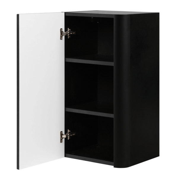 Nowoczesny Wiszący Półsłupek Łazienkowy 68 cm Elegancki Ryflowany Czarny LINEA