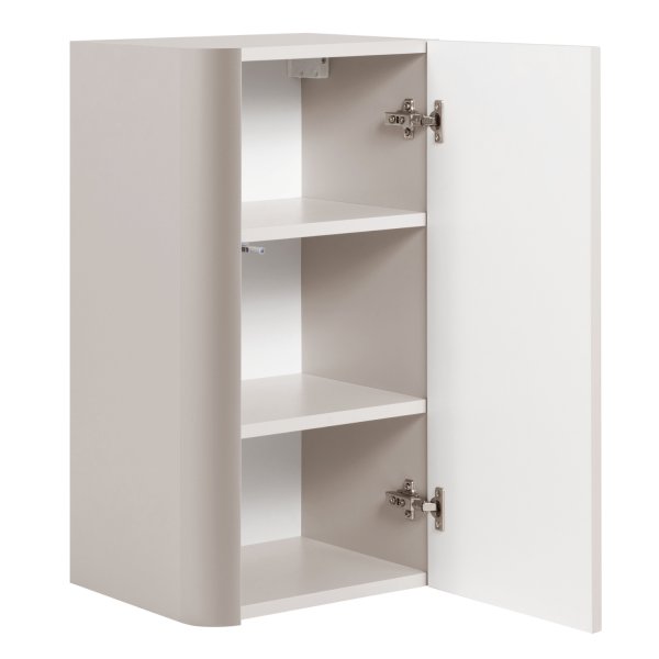 Beżowy Półsłupek Łazienkowy 68 cm Nowoczesny Wiszący Elegancki Ryflowany Kaszmir LINEA