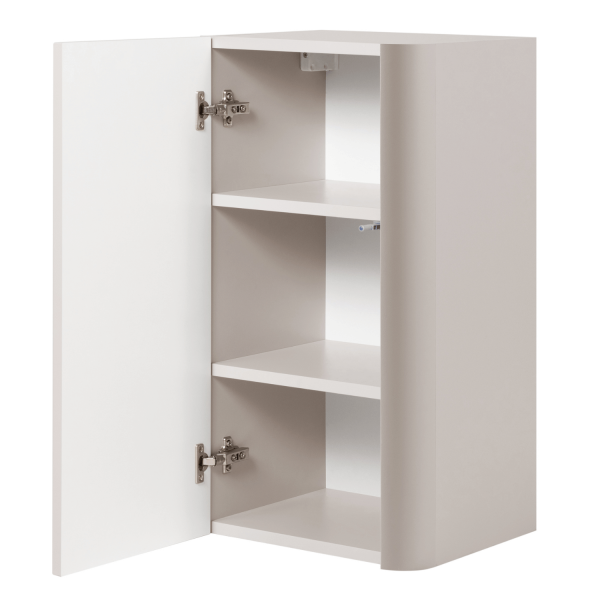 Beżowy Półsłupek Łazienkowy 68 cm Nowoczesny Wiszący Elegancki Ryflowany Kaszmir LINEA