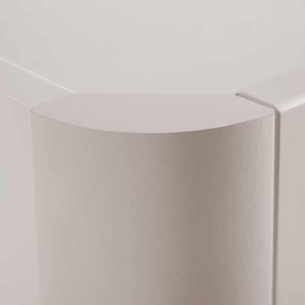 Beżowy Półsłupek Łazienkowy 68 cm Nowoczesny Wiszący Elegancki Ryflowany Kaszmir LINEA