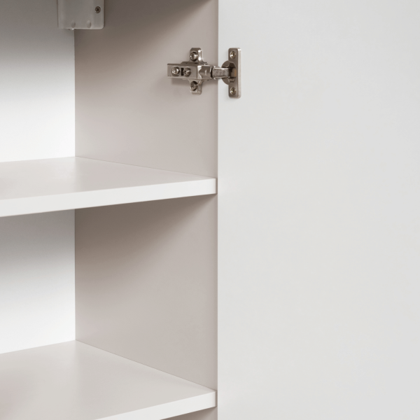 Beżowy Półsłupek Łazienkowy 68 cm Nowoczesny Wiszący Elegancki Ryflowany Kaszmir LINEA