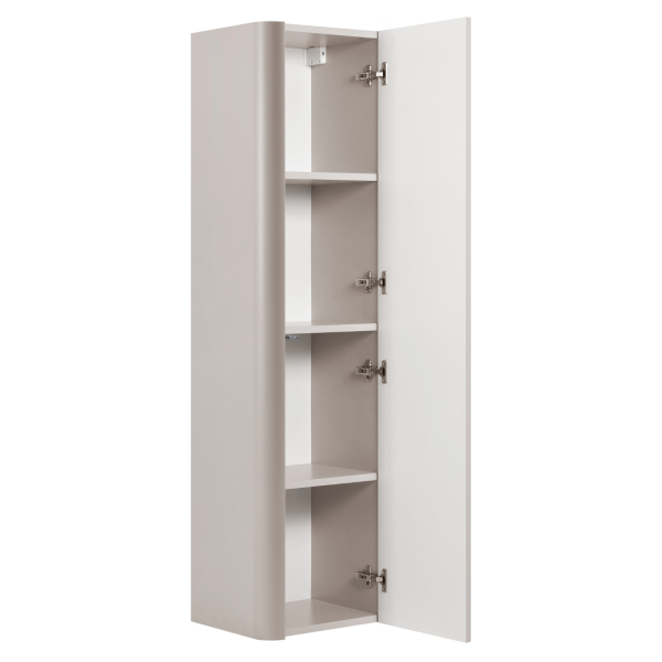 Nowoczesny Beżowy Wiszący Ryflowany Słupek Łazienkowy z Półkami 136 cm Elegancki Kaszmir LINEA