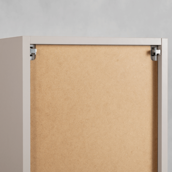 Nowoczesny Beżowy Wiszący Ryflowany Słupek Łazienkowy z Półkami 136 cm Elegancki Kaszmir LINEA