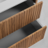Wisząca Ryflowana Szafka z Blatem 100 cm Łazienkowa pod Umywalkę Elegancka Nowoczesna Dąb Craft Złoty LINEA