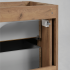 Wisząca Ryflowana Szafka z Blatem 100 cm Łazienkowa pod Umywalkę Elegancka Nowoczesna Dąb Craft Złoty LINEA