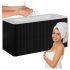 Szafka z Umywalką Łazienkowa Wisząca 100 cm Elegancka Nowoczesna Ryflowana Czarna LINEA