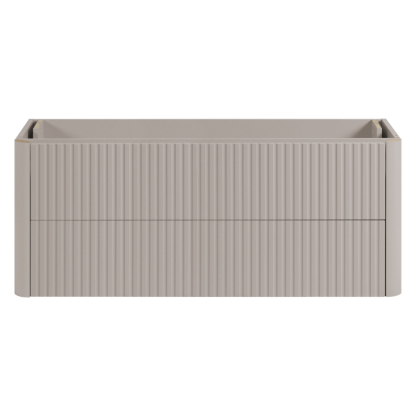 Ryflowana Nowoczesna Szafka z Umywalką 120 cm Łazienkowa Wisząca Elegancka Kaszmir LINEA