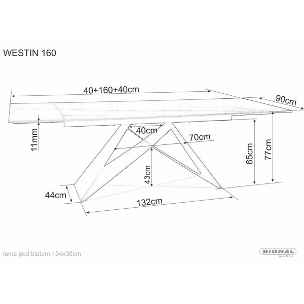 Stół Westin Ceramic Sahara Noir