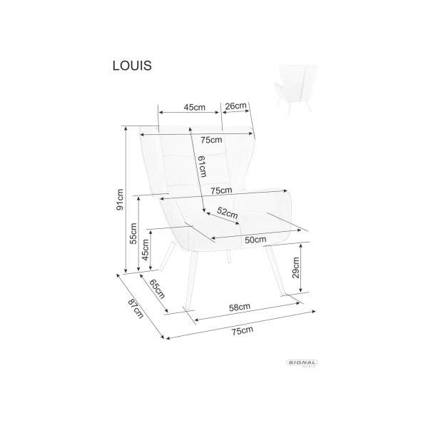 Fotel Louis Velvet