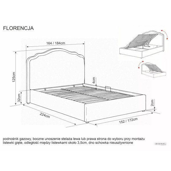 Łóżko Florencja Raven